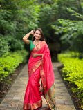Paithani Soft Silk Meenakari Paithani Saree