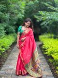 Paithani Soft Silk Meenakari Paithani Saree