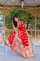 Premium Banarasi Mushro Satin Silk Saree