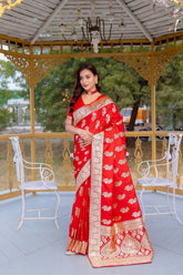 Premium Banarasi Mushro Satin Silk Saree