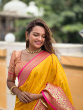 Soft Banarasi Silk Zari Weaving Motif Saree