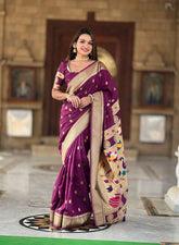 Soft Silk Designer Peacock Paithani Saree