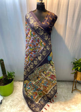 Soft Cotton Chanderi Kalamkari Digital Printed Saree