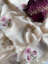 Kota Doriya Chex Pattern Designer Embroidery Work Saree