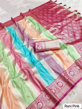 Soft Silk Banarasi Multicolor Design Saree