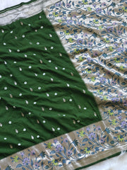 Viscose Raw Silk Bandhej Printed Paithani Saree