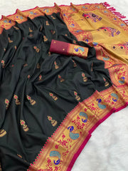 Traditional Jumkha Soft Silk Paithani Saree