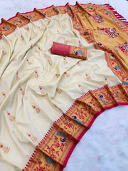 Traditional Jumkha Soft Silk Paithani Saree