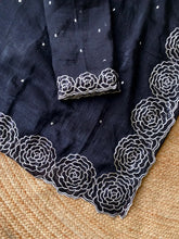 Black Luxury Crunchy Silk Saree