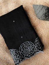 Black Luxury Crunchy Silk Saree