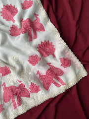 Premium Crunchy Silk Appliqué Border Saree