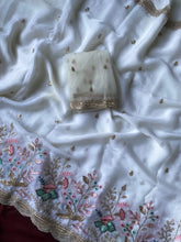 Pure Georgette Chiffon Embroidery Saree