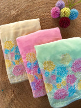 Pure Glass Chiffon Flower Pannel Saree