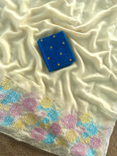 Pure Glass Chiffon Flower Pannel Saree