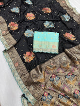 Black Luxury Banarasi Jaal Design Saree