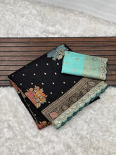 Black Luxury Banarasi Jaal Design Saree