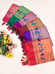 Soft Khadi Raw SIlk Mandap Paithani Saree