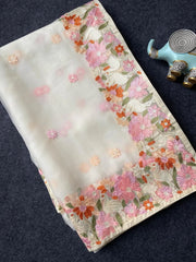 Premium Chiffon Designer Embroidery Saree