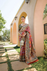 Designer Paithani Patola Sparrow Saree in Banarasi Soft Silk