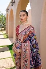 Designer Paithani Patola Sparrow Saree in Banarasi Soft Silk