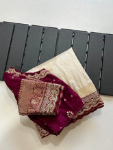 Banarasi Jaal Embroidery Sequence Work Sarees (Unstiched Blouse)