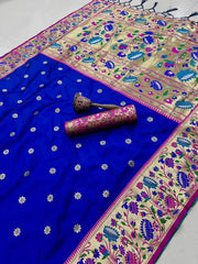 Pure Kanchipuram Paithani Silk Meenakari Saree