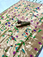 Pure Soft Kanchivaram Brocket Paithani Silk Saree