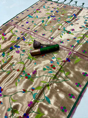 Pure Soft Kanchivaram Brocket Paithani Silk Saree