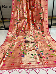 Pure Soft Kanchivaram Brocket Paithani Silk Saree