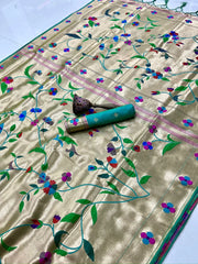 Pure Soft Kanchivaram Brocket Paithani Silk Saree