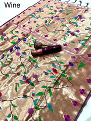 Pure Soft Kanchivaram Brocket Paithani Silk Saree