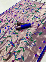 Pure Soft Kanchivaram Brocket Paithani Silk Saree