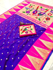 Pure Soft Kanchivaram Temple Paithani Silk Saree