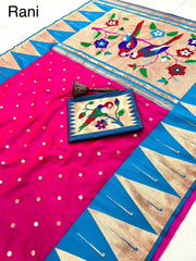 Pure Soft Kanchivaram Temple Paithani Silk Saree