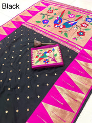 Pure Soft Kanchivaram Temple Paithani Silk Saree