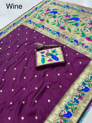 Pure Soft Kanchivaram Paithani Silk Saree