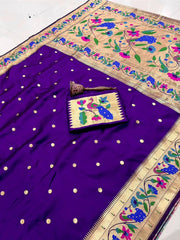 Pure Soft Kanchivaram Paithani Silk Saree