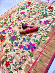Soft Silk Brocket Kanchivaram Paithani Saree