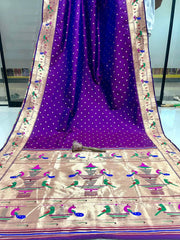 Soft Silk Parrot Peacock Border Paithani Saree