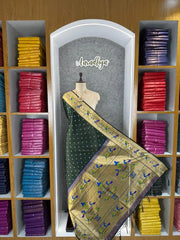 Dupatta - Pure Zari Peacock Motif Paithani Dupatta