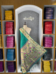 Dupatta - Pure Zari Peacock Motif Paithani Dupatta