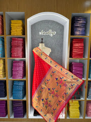 Dupatta - Pure Zari Peacock Motif Paithani Dupatta
