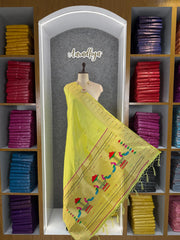 Dupatta - Pure Zari Traditional Peacock Motifs Paithani Dupatta