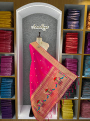 Dupatta - Pure Zari Traditional Peacock Motifs Paithani Dupatta