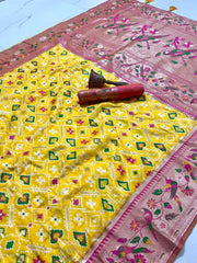 Authentic Kanchivaram Patola Paithani Silk Saree