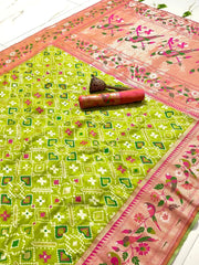 Authentic Kanchivaram Patola Paithani Silk Saree