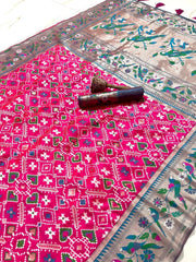 Authentic Kanchivaram Patola Paithani Silk Saree