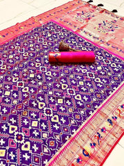 Traditional Kanchivaram Patola Paithani Silk Saree