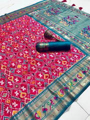Traditional Kanchivaram Patola Paithani Silk Saree