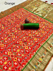 Traditional Kanchivaram Patola Paithani Silk Saree